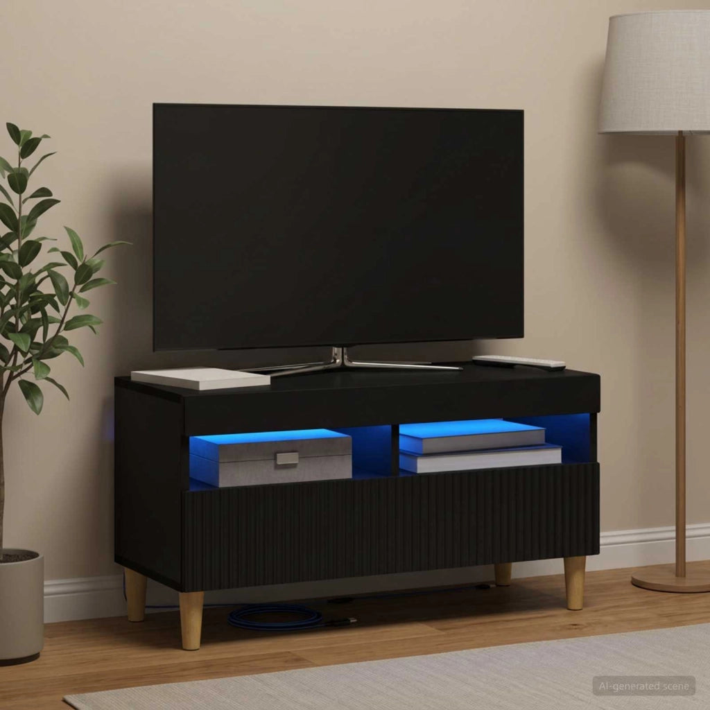 Mobile TV LED ARNHEM 81 x 35 x 43 cm Nero Legno ingegnerizzato 896776