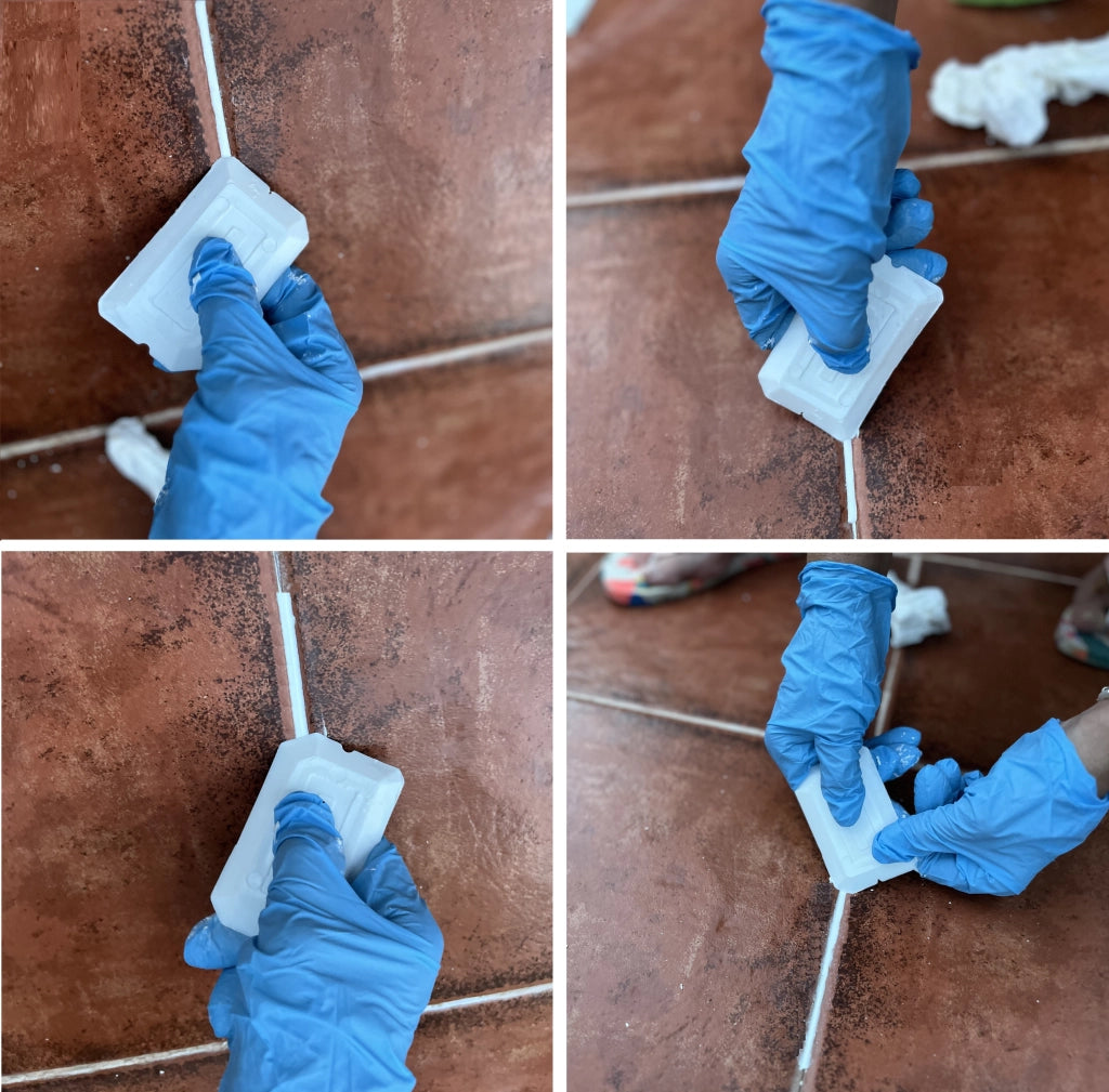 Kit Rinnovatore di fughe + Spatola per l'applicazione Pectro 400g | Riparatore sbiancante per piastrelle