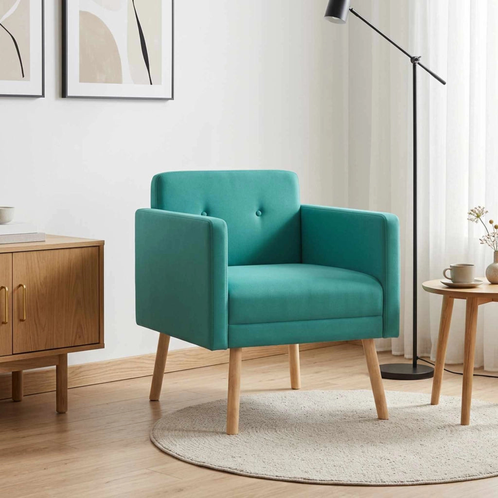 Poltrona decorativa Turchese Velluto 42044805