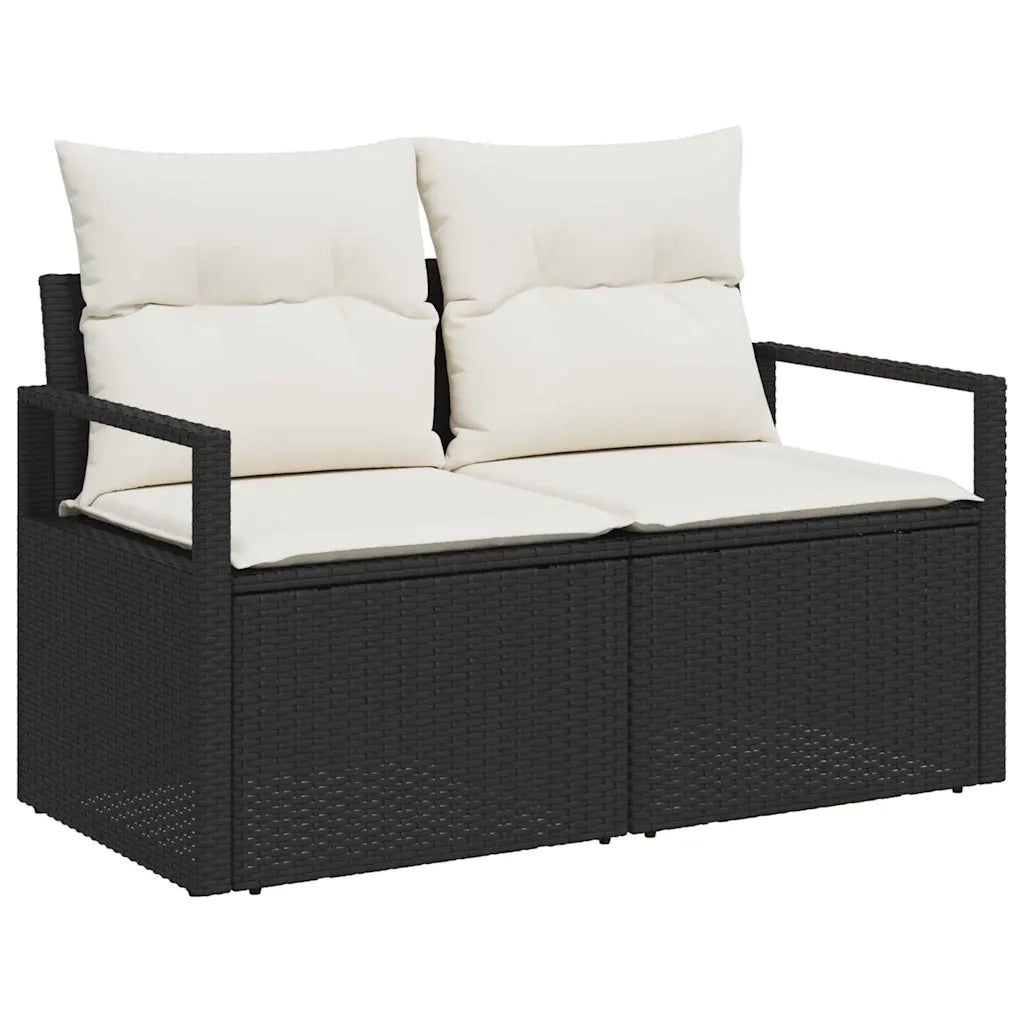 Set di divani 5 pz | Set Salotto da Giardino Nero polyrattan