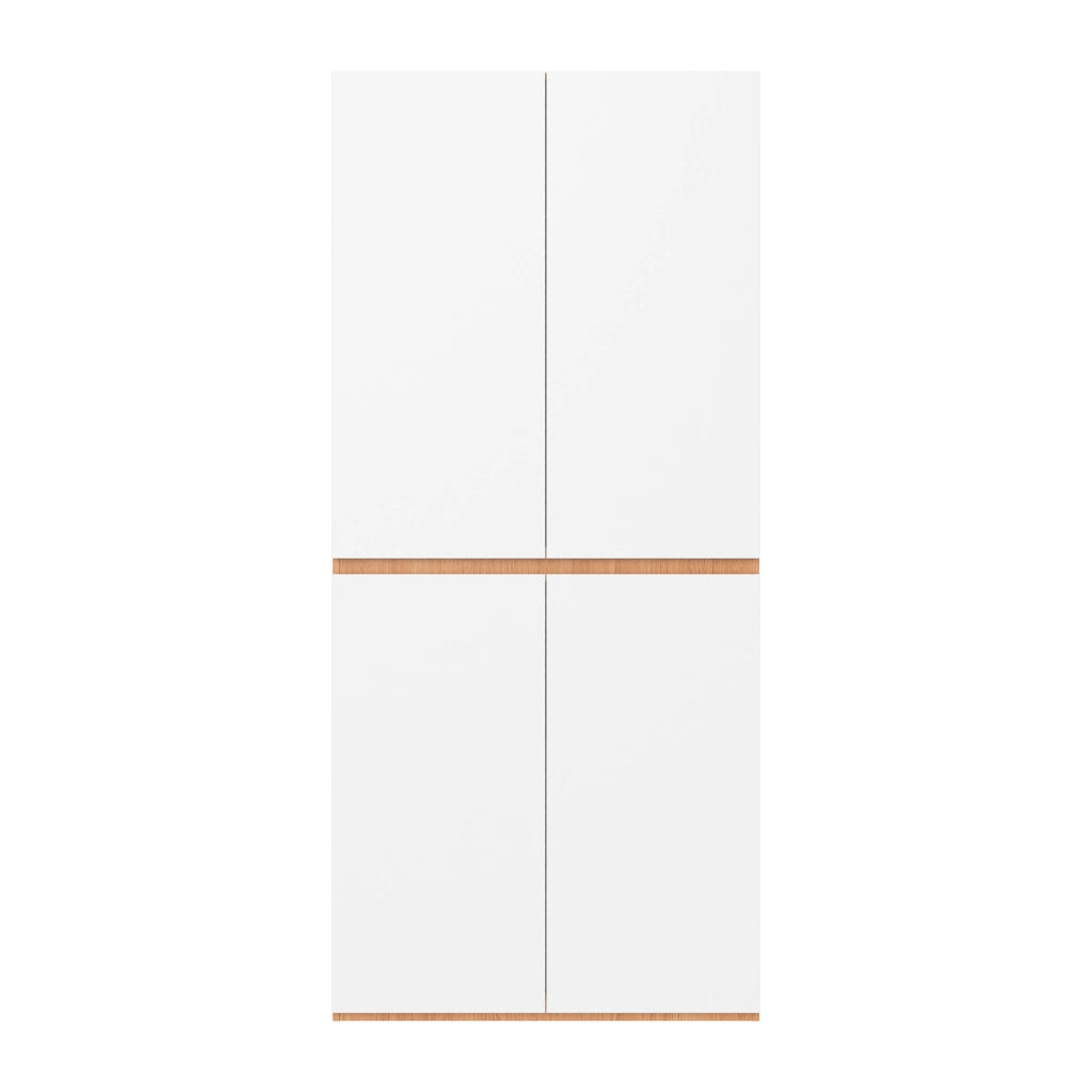 Desviae Armadio guardaroba con cassetto portagioie appendiabiti e vani in MDF bianco effetto rovere 90 × 50 × 200 cm