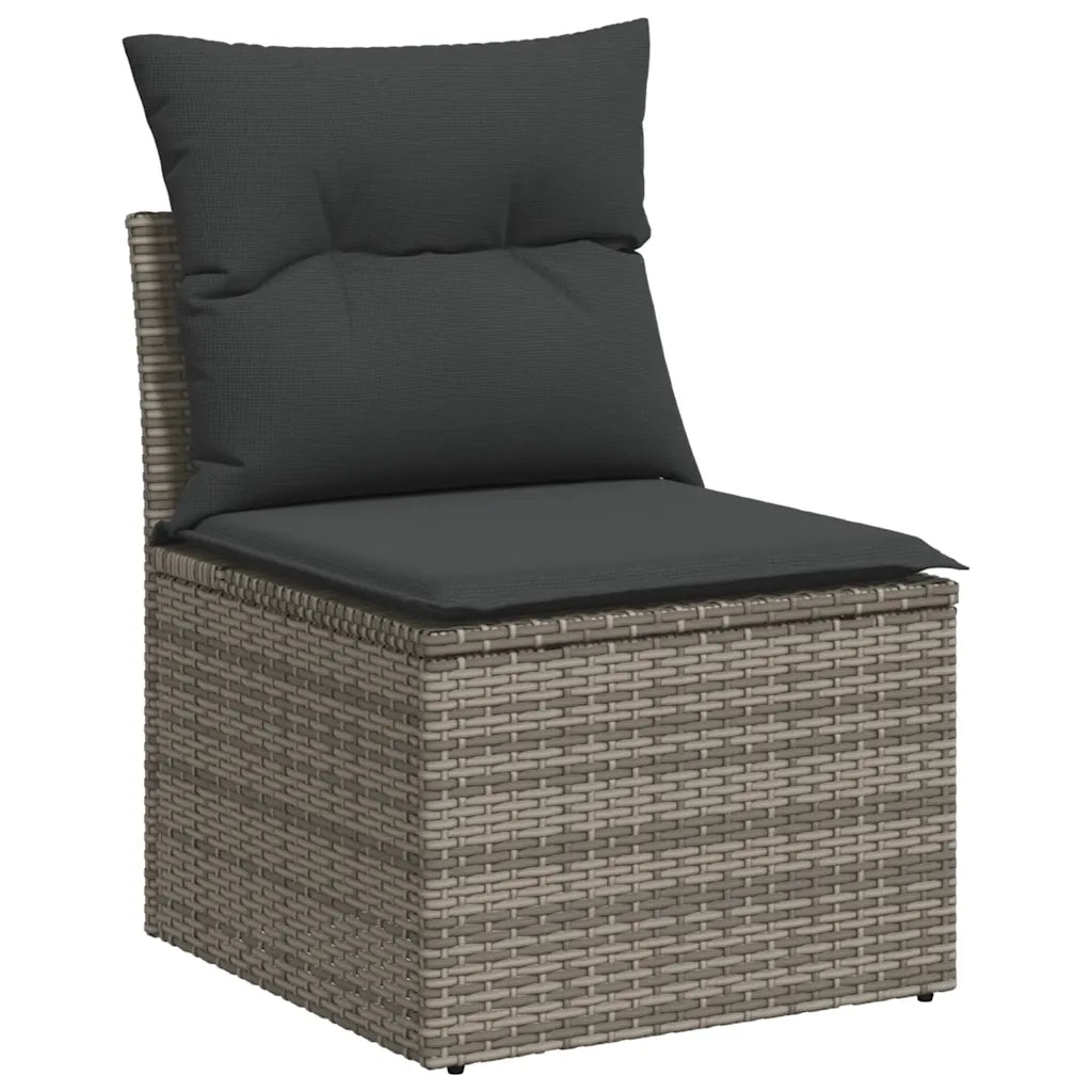 Set Divano da Giardino 6 pz con Cuscini Grigio in Polyrattan 3327140