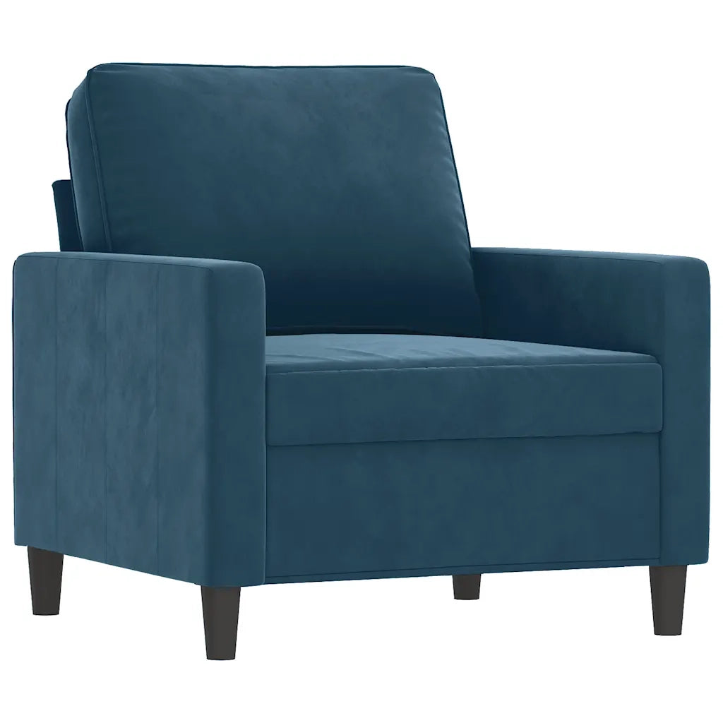 Fauteuil Bleu 60 cm Velours