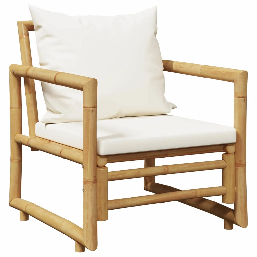 Set Divani da Giardino 4 pz con Cuscini in Bambù 43159