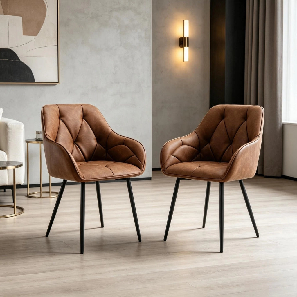 SEDIA CON BRACCIOLI Set da 2 pezzi 45,5x45x83,5 cm Marrone