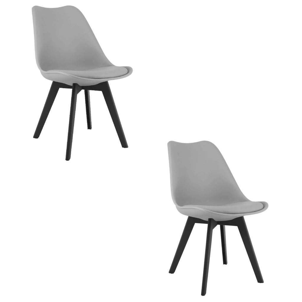 Sedia VALORA RIXK - Grigio con gambe nere x2