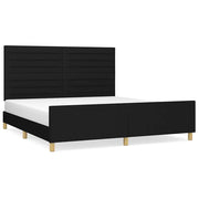Letto matrimoniale | Letto per adulti | Giroletto senza Materasso Nero 180x200 cm in Tessuto