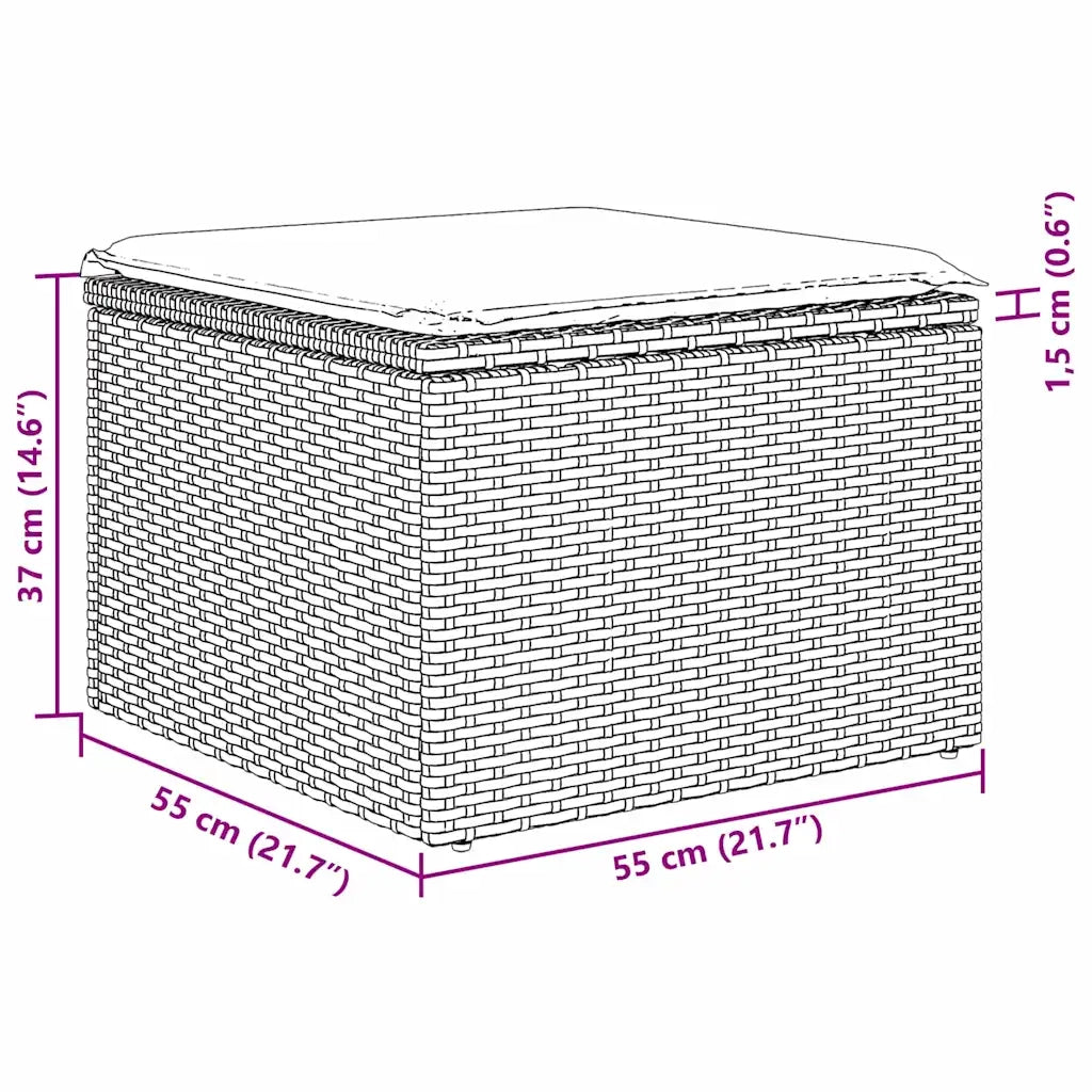 Set Divano da Giardino 6 pcs Grigio chiaro Poly Rattan 3345772