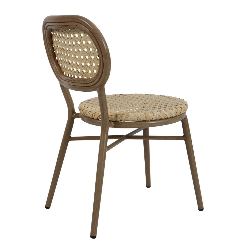 Oviala - Sedia da terrazza in alluminio e rattan sintetico