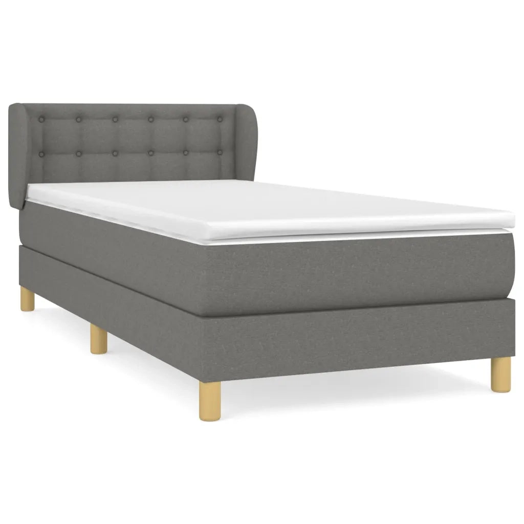 Giroletto a Molle con Materasso Grigio Scuro 100x200 cm Tessuto 3127102