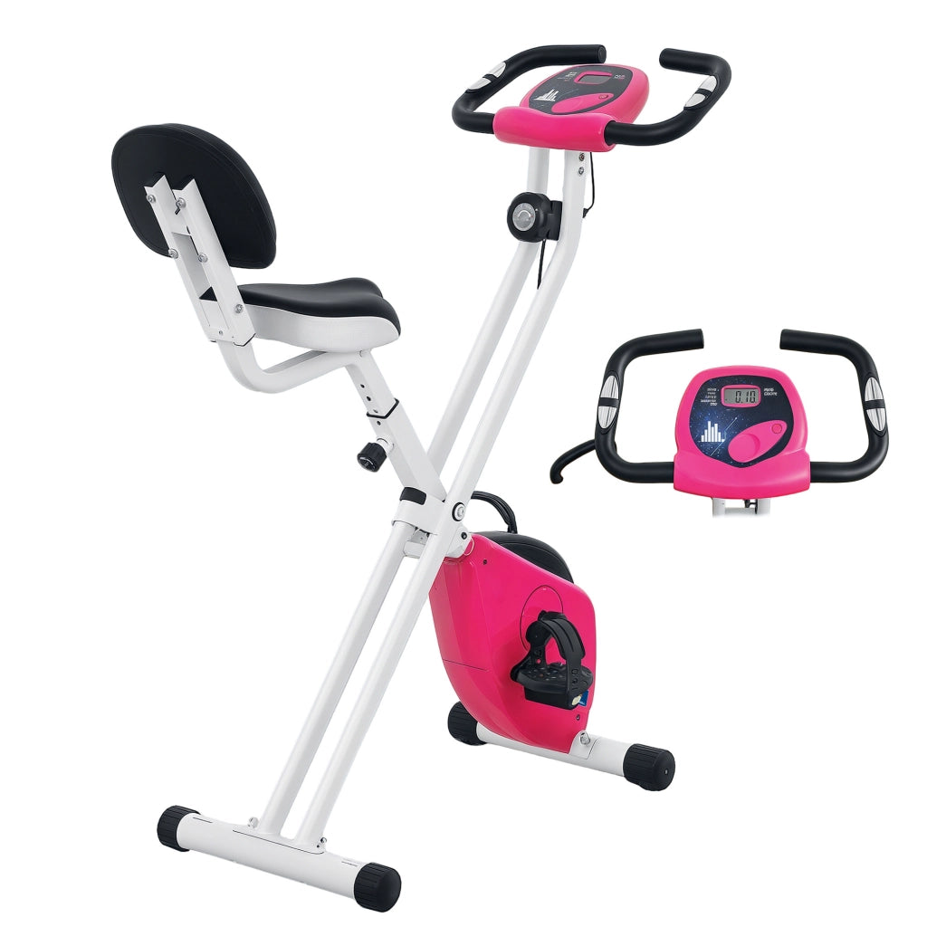 Bicicletta da camera pieghevole ¨C Minimal ¨C 8 livelli resistenza, sella regolabile, rosa