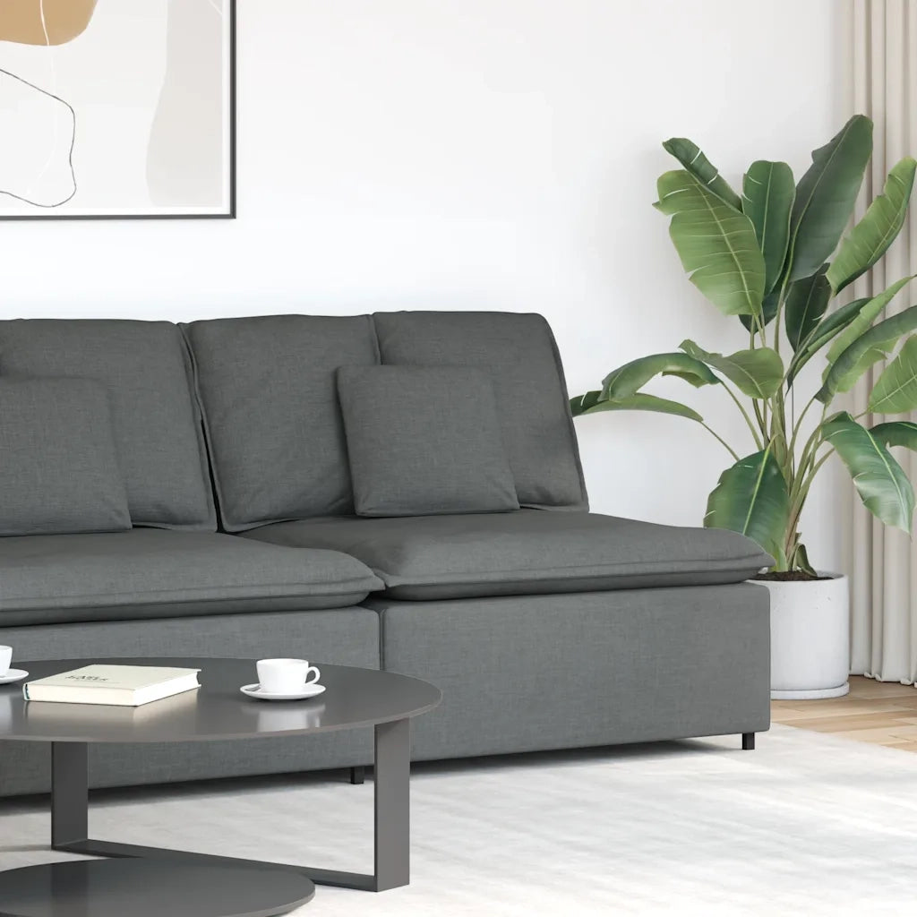 Modulo Centrale Divano Modulare con Cuscini Grigio Scuro 100 cm 4104418