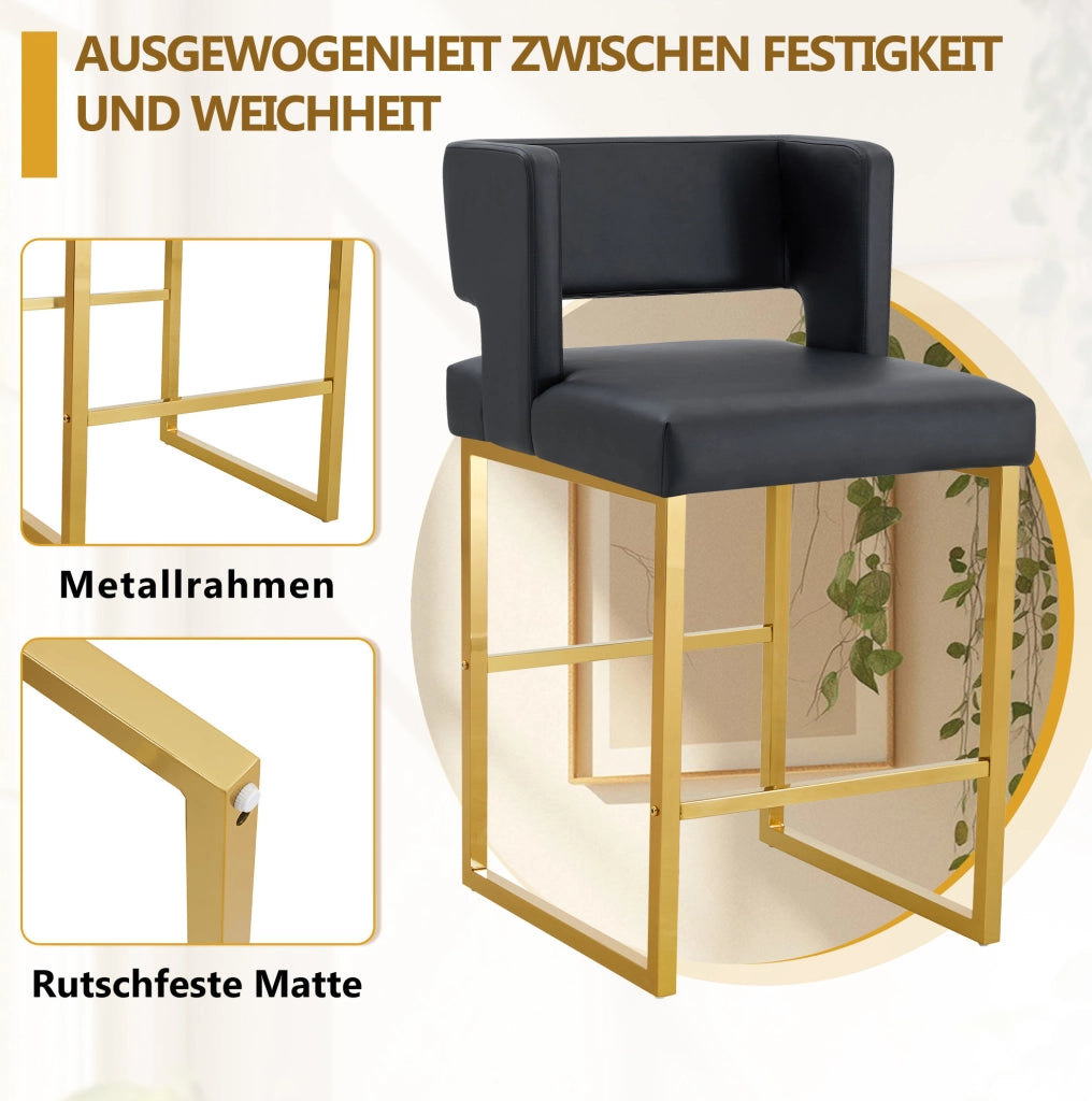 SGABELLI da bar design nordico 91,4 cm nero e oro