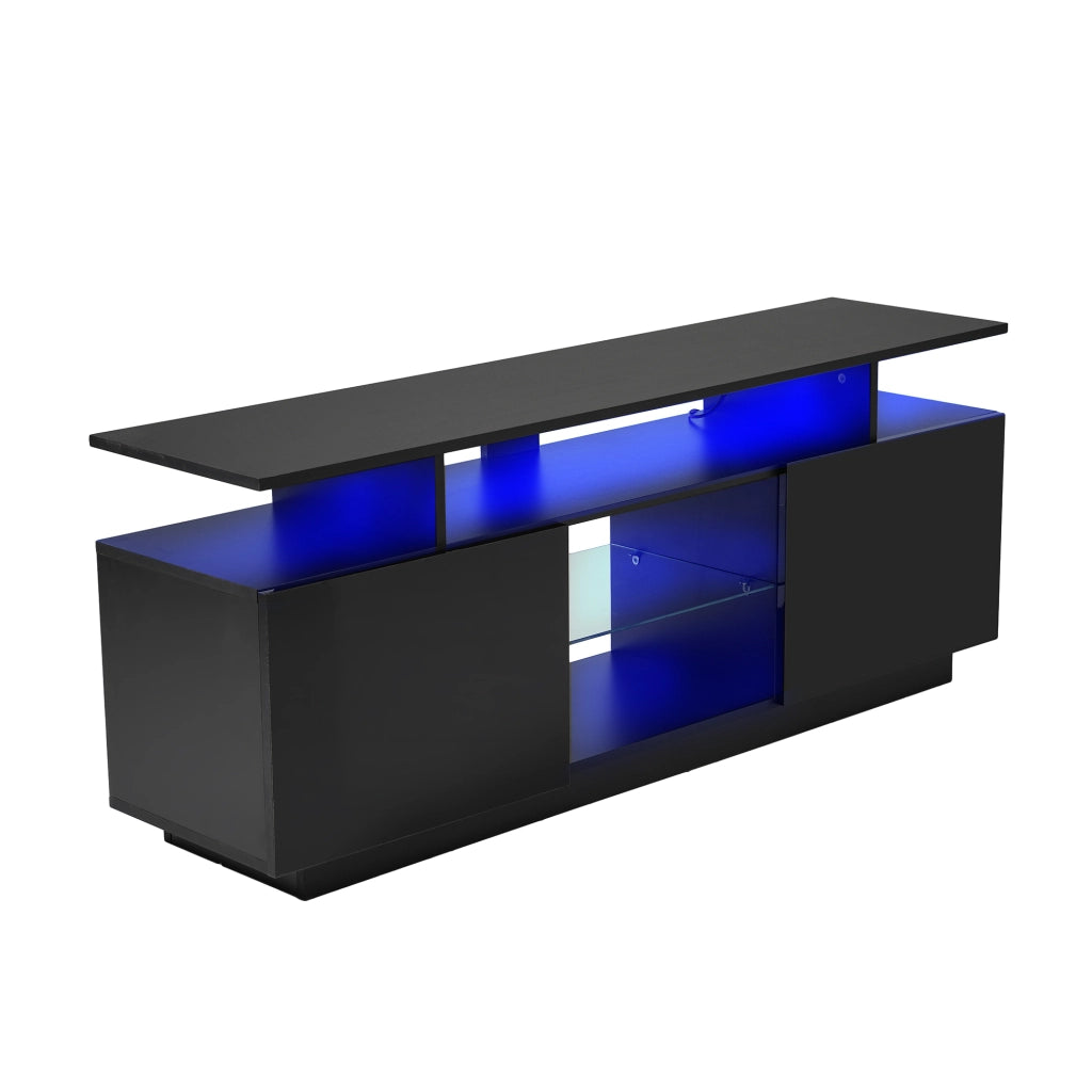 Mobile porta televisore nero 140 cm con illuminazione LED