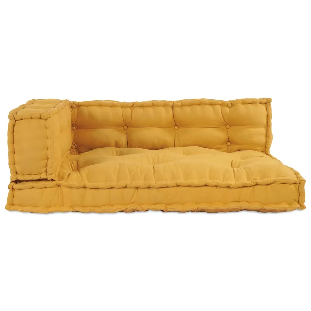 Cuscino per Divano Pallet 3 pz Tessuto Giallo 120 x 80 x 38 cm 4019092