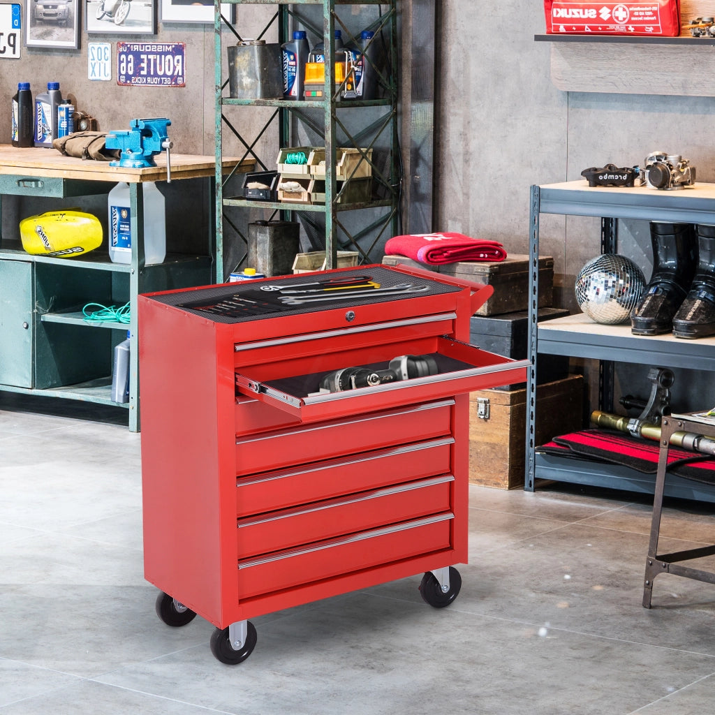 Carrello Porta Attrezzi con 7 Cassetti ¨C Minimal ¨C Rosso