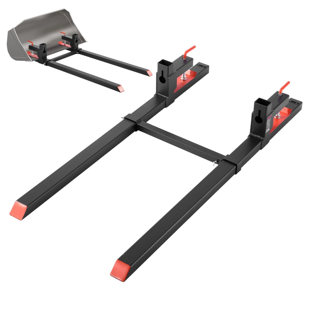 Forche per Pallet con Morsetto 907 kg HC60-2-KT per Trattore in Acciaio Q235B con Barra Stabilizzatrice Regolabile 149 cm