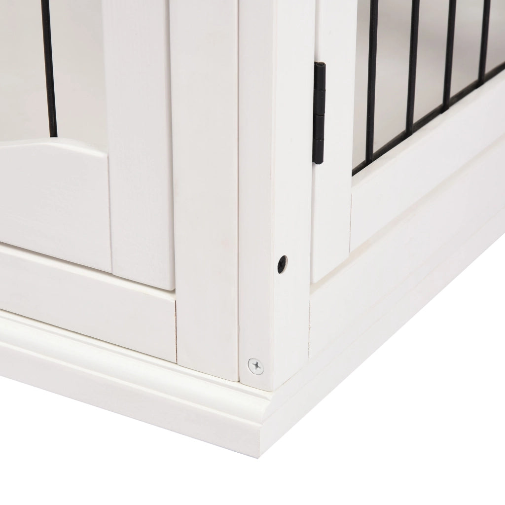 Casetta per Cani Interna in Legno e Acciaio ¨C Minimal ¨C Bianco 58.5x81x66cm