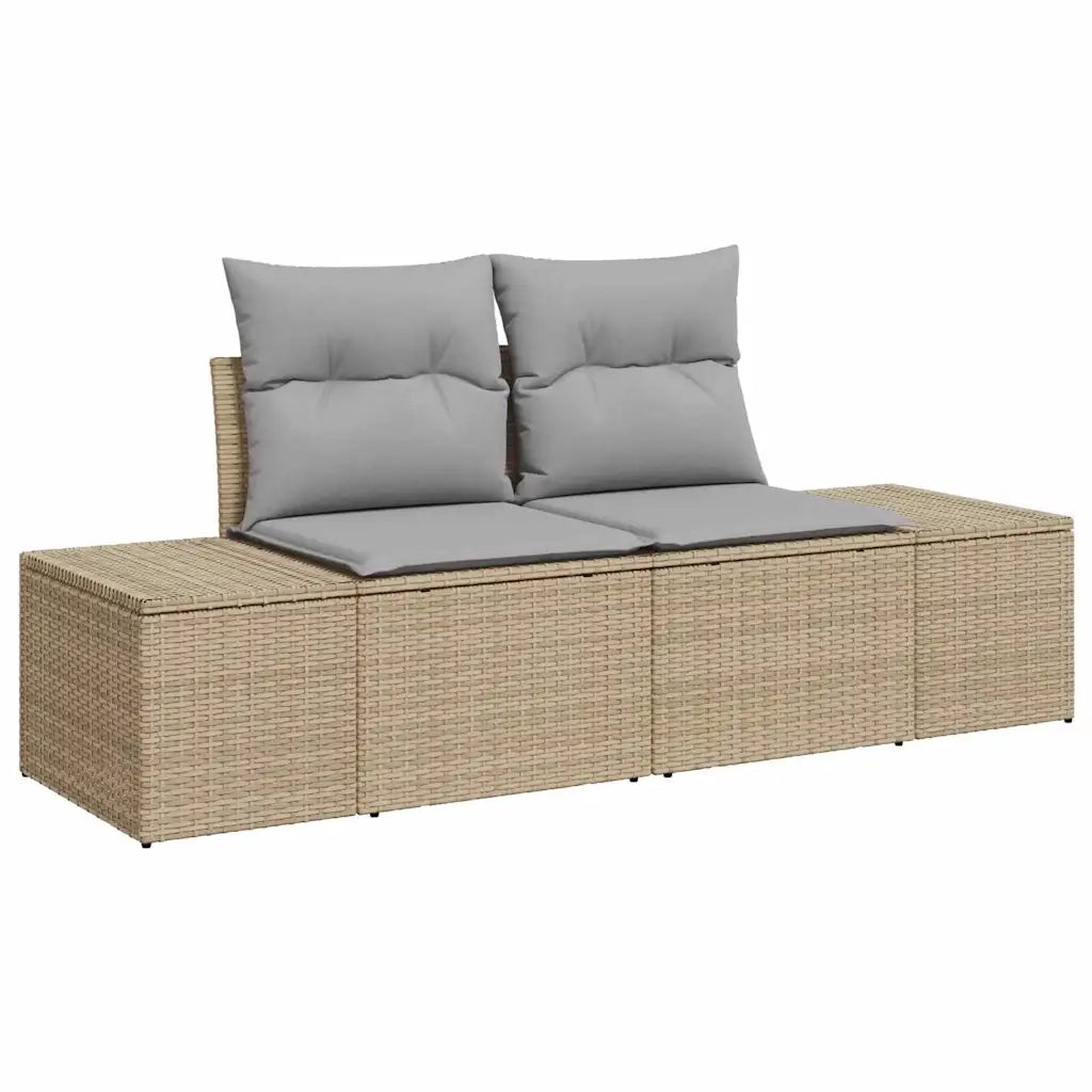 Set Divano da Giardino 9 pcs Beige e Grigio Chiaro polyrattan 3349236