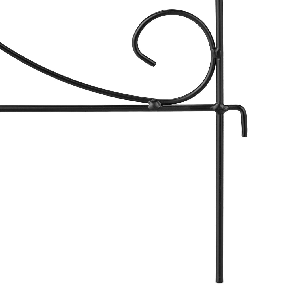 Barriera da giardino decorativa in ferro 6 elementi da piantare delimitazione chiara design antico in metallo nero 13_0012420
