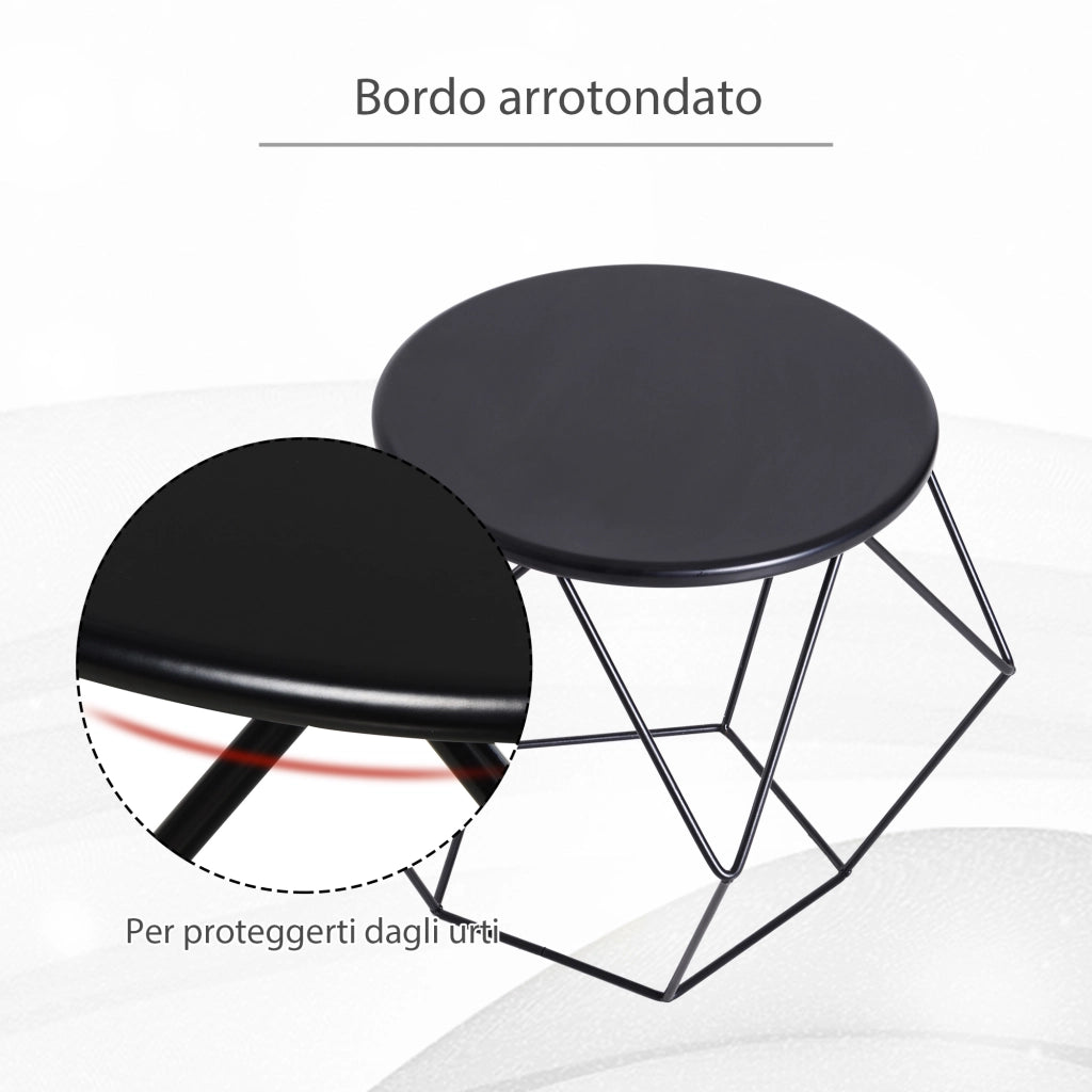 Tavolino da Caff¨¨ Salotto Design Nordico Minimalista Geometrico Ampio Piano, Acciaio, 54x54x44cm