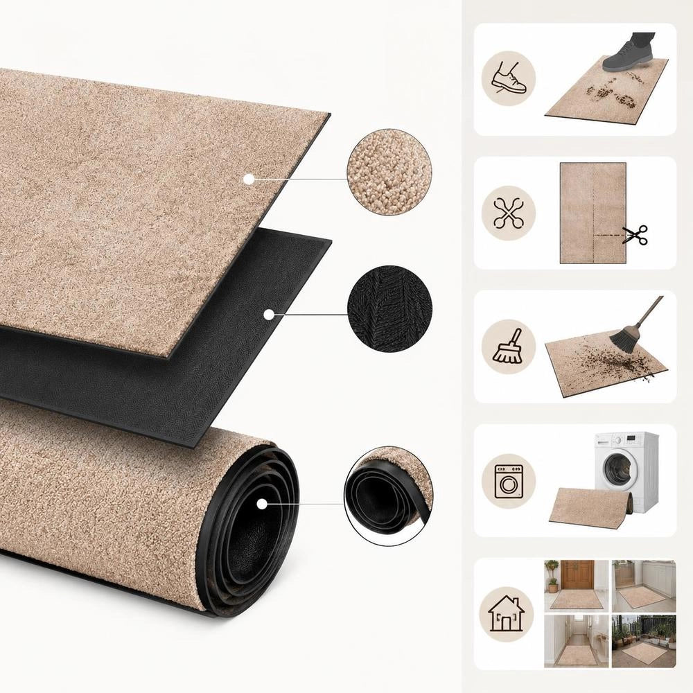 Beige Doormat 80x120 Cm