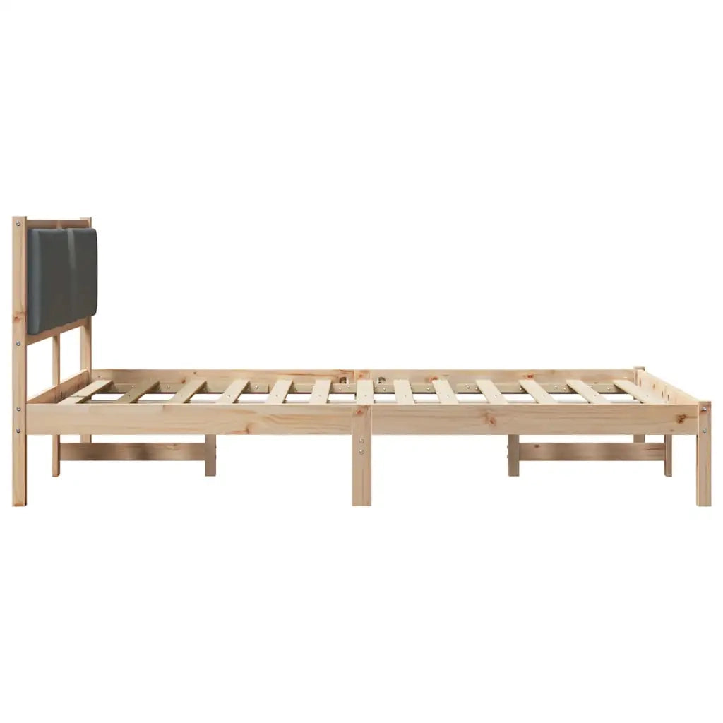 Letto matrimoniale | Letto per adulti | Struttura del letto Grigio scuro 140 x 200 cm Pino massello