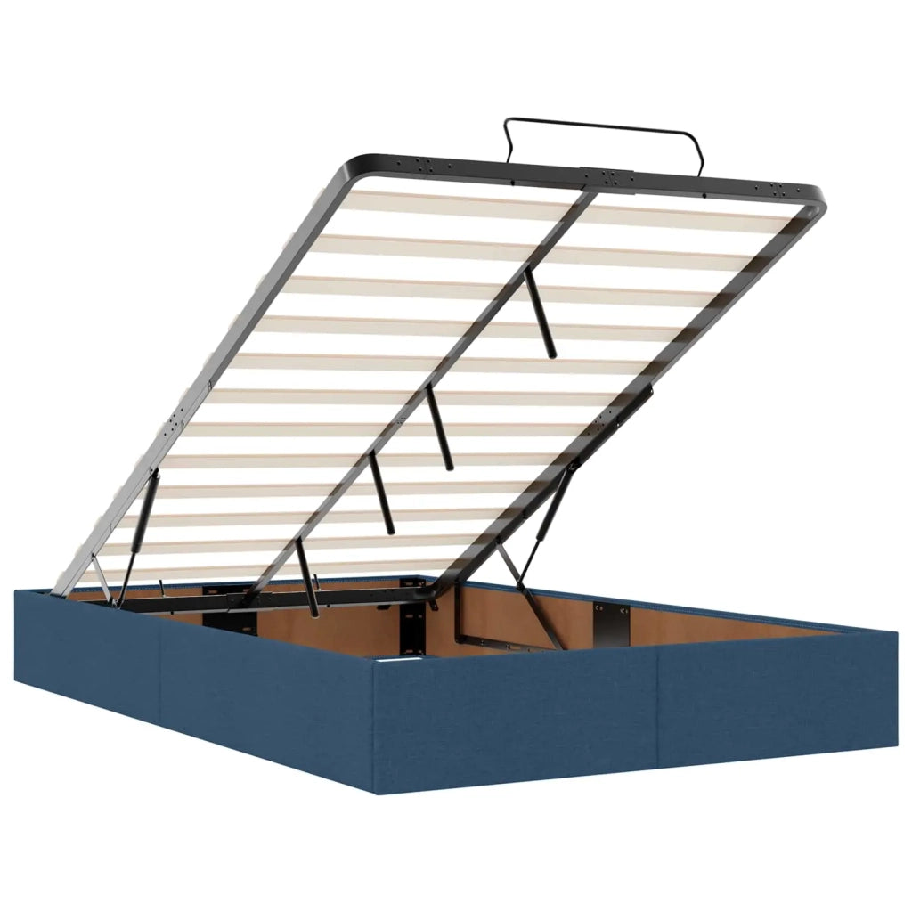 Letto ottomano con materasso Blu 120 x 200 cm Tessuto 3457403