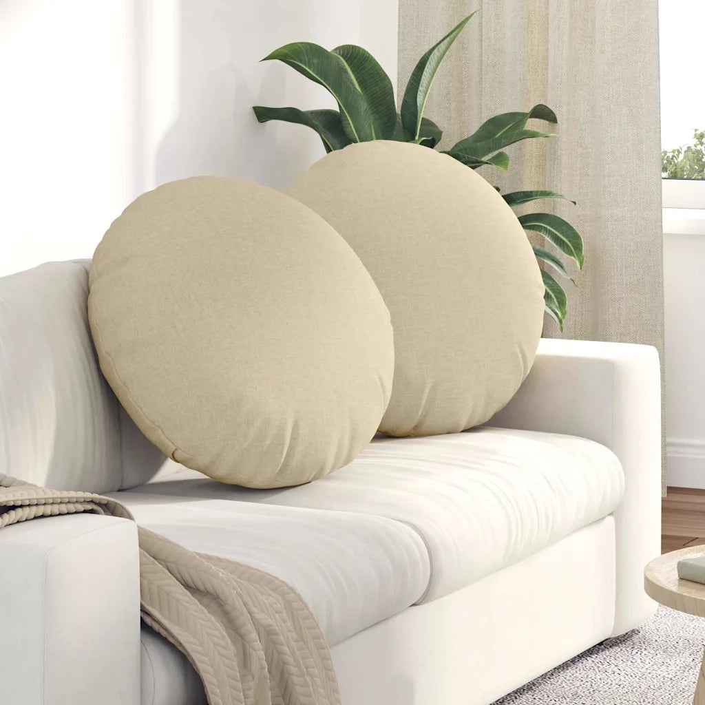 Cuscini per Seduta 2 pz | Cuscini per sedie Crema ?80 x 29 cm Tessuto