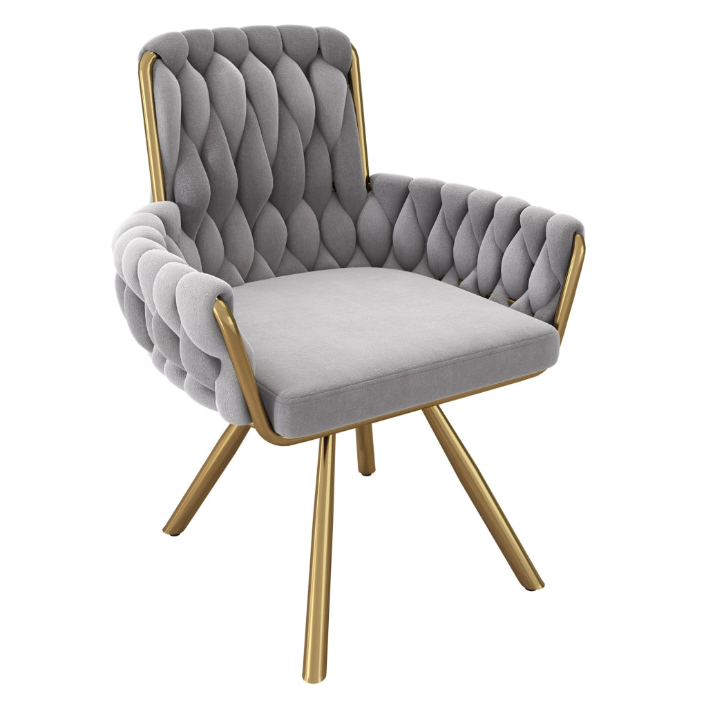 SEDIA Girevole 360° in velluto grigio Set da 6 pezzi