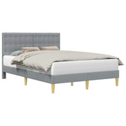 Letto matrimoniale | Letto per adulti | Struttura del letto Grigio Chiaro 140 x 190 cm Tessuto