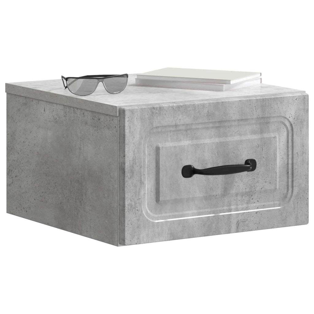 Mobiletto da notte a muro 2 pz Grigio Cemento 34,5 x 33 x 20 cm 899282