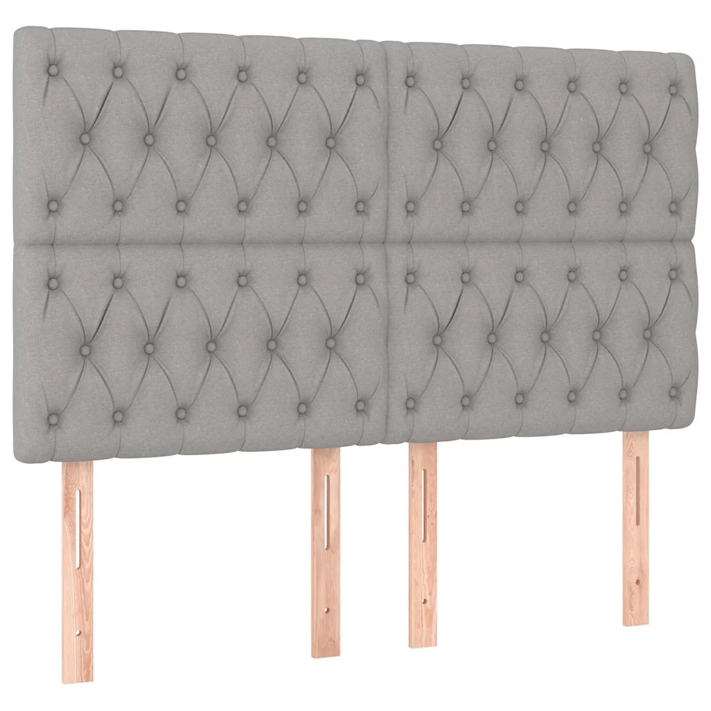 Letto a Molle Materasso e LED Grigio Chiaro 140x190 cm Tessuto 3135669