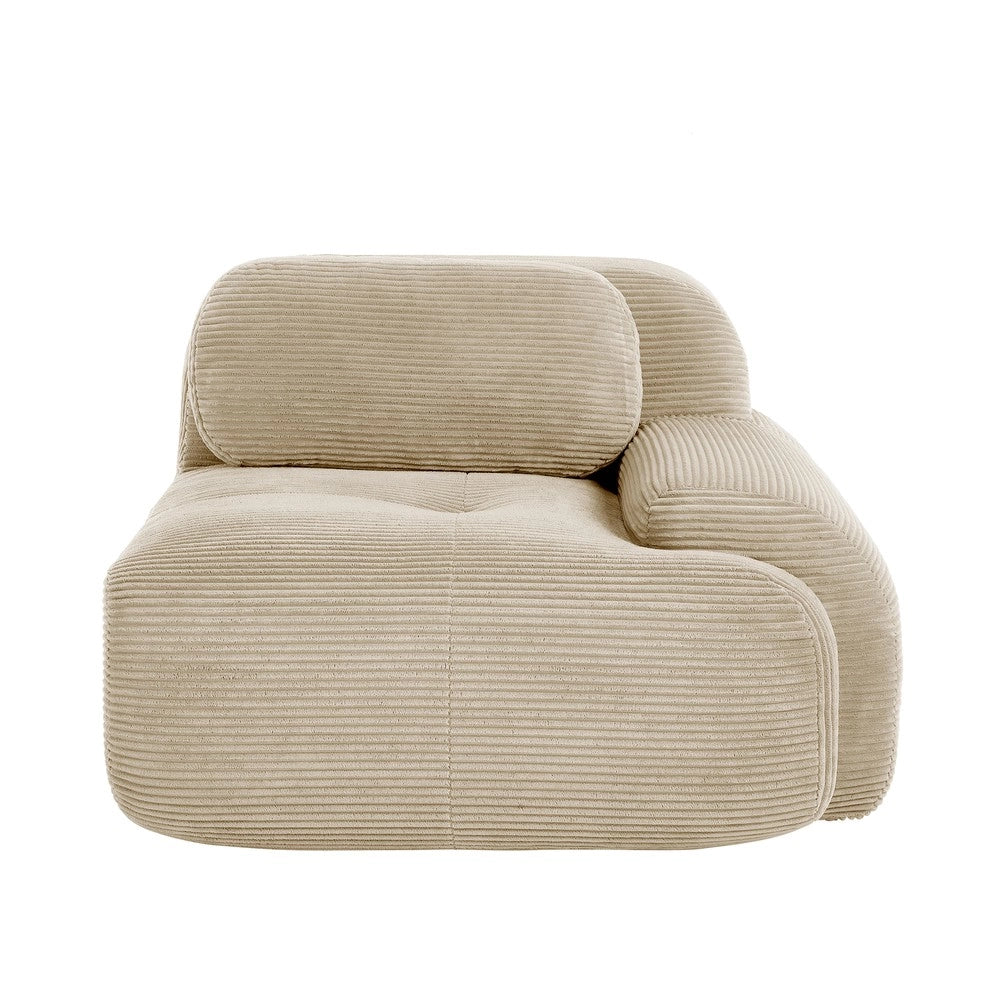 Divano angolare ¨C Minimal ¨C beige tessuto con cuscini