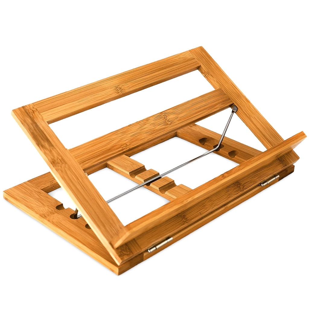 Leggio da cucina supporto per libri inclinabile pratico 33 x 22 cm in bambù naturale 13_0003095