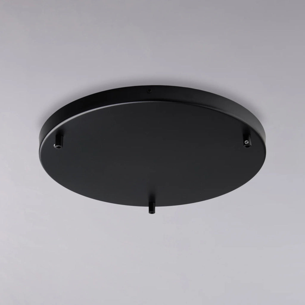 Rosone Multicavo 3 Luci In Ferro Laccato Nero Diametro 40 Cm