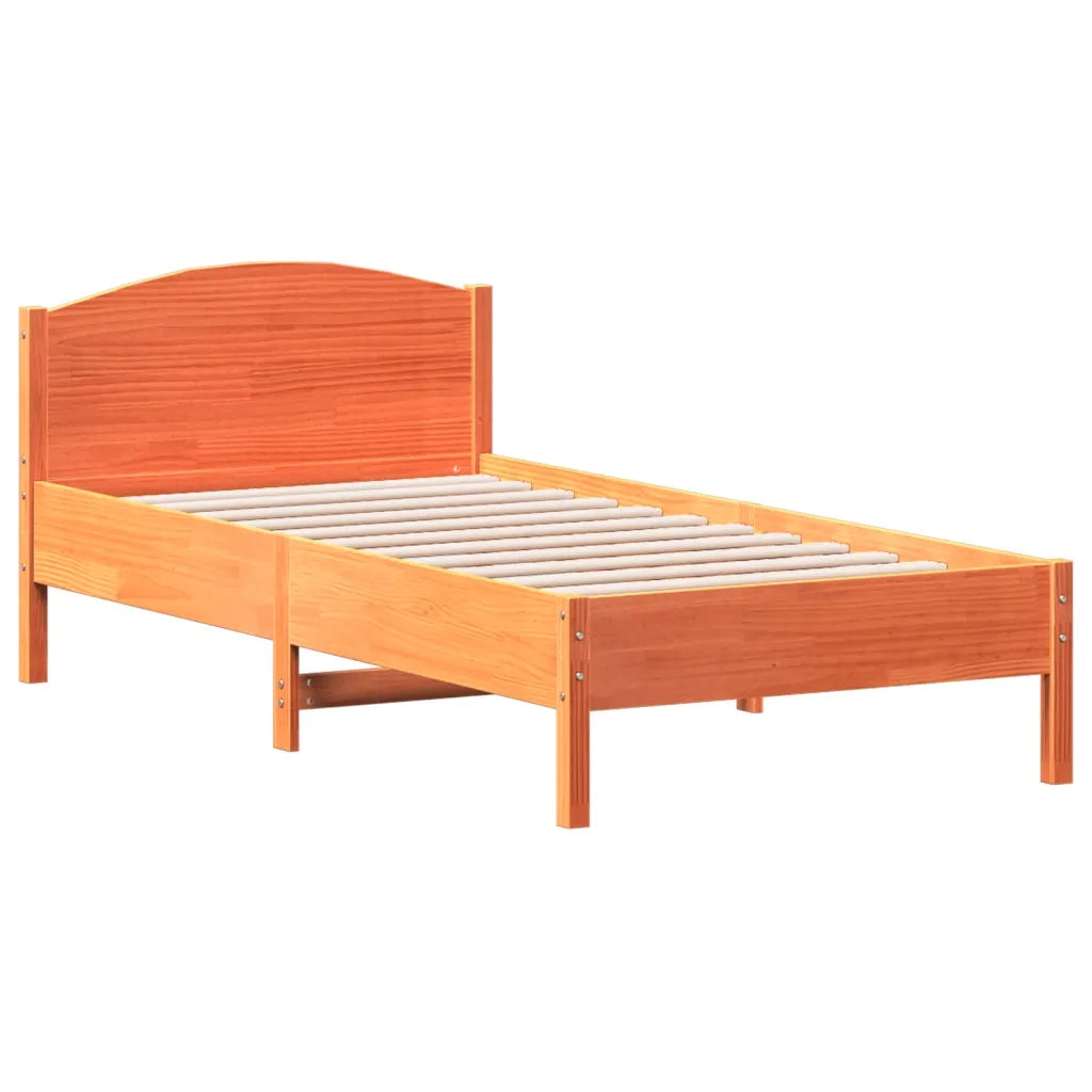 Letto senza Materasso-Struttura Letto Marrone Cera 90x190 cm in Legno di Pino 570719