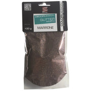 GLITTER COLORE MARRONE CONFEZIONE DA 100 GRAMMI