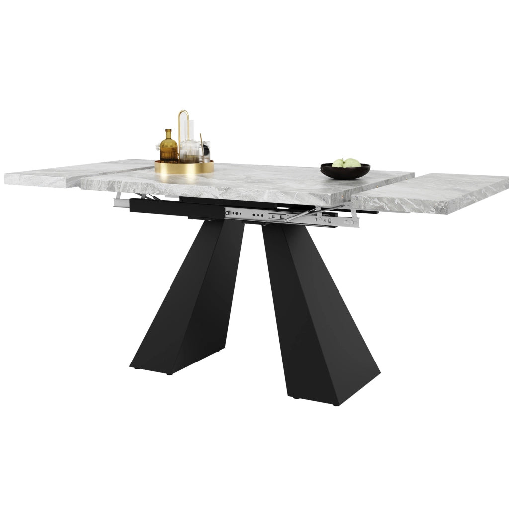 Tavolo da pranzo estensibile 99-159x74 cm nero e grigio