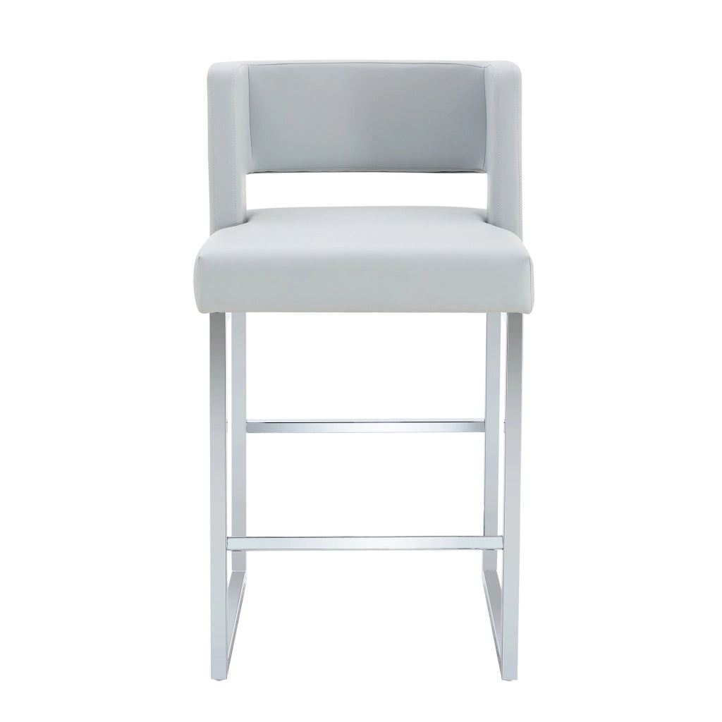 2 Set di sedie Nordic Windbar grigio chiaro - Zephmum- Design quadrato moderno, gambe in metallo argentato, comodo e leggero