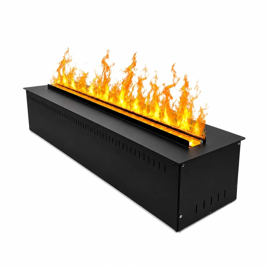 Vapor 75 -  Inserto Camino Decorativo ad Acqua Senza Calore 75x17,8x22,7 cm con Effetto Fiamma a LED 3D Nero