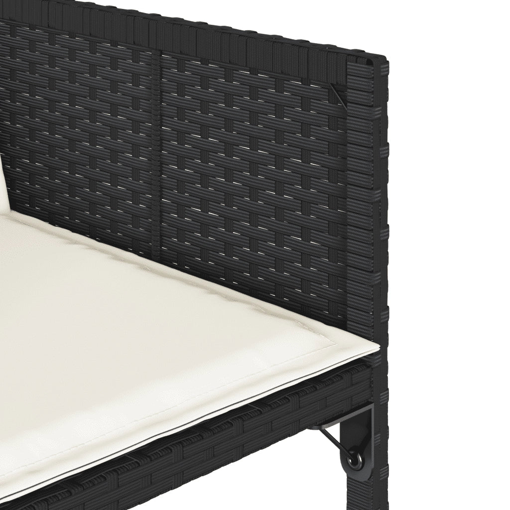 Set da Pranzo da Giardino 9 pz con Cuscini Nero in Polyrattan 3211323
