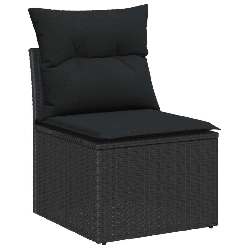 Set Divano da Giardino con cuscino 8 pcs Nero Polyrattan 3356778