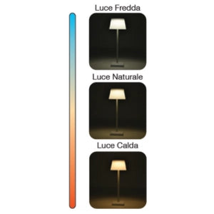 Lampada da tavolo ricaricabile dimmerabile silver