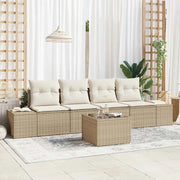Set di divani con cuscino 5 pcs Beige e Crema polyrattan 3346931