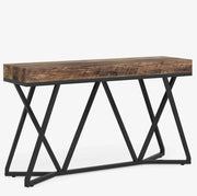 TAVOLO Consolle 140 cm MDF e Metallo Nero Marrone Rustico