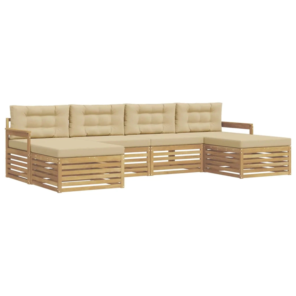 Set di divani da esterno 6 pz Bianco e Beige 3390913