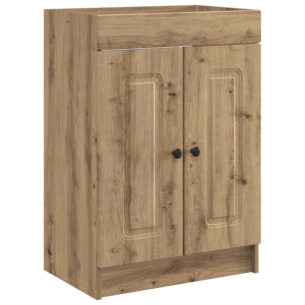 Armoire sous évier de salle de bain Chêne artisanal