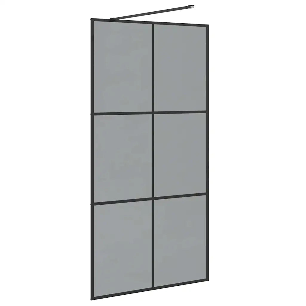 Parete Doccia Walk-in Nero 100 x 195 cm vetro temperato