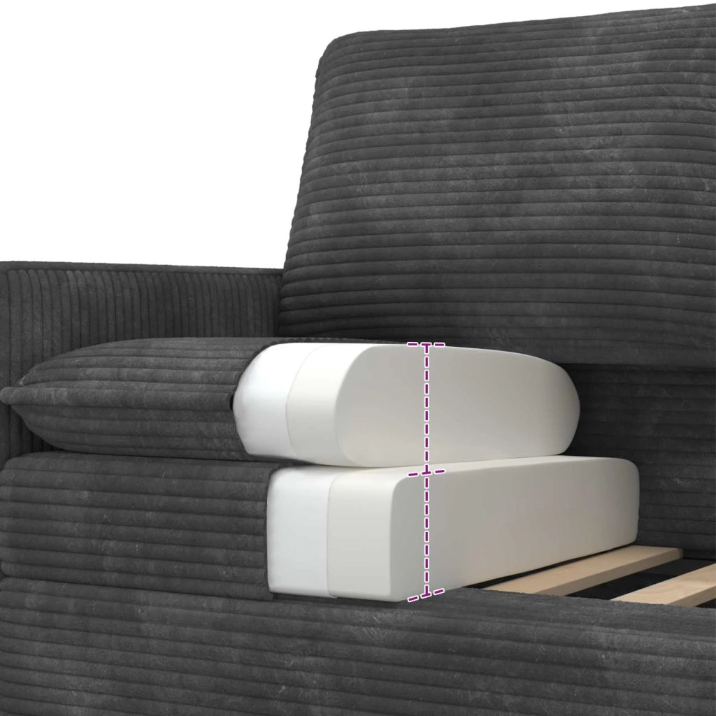 Set di divani 2 pcs Grigio Scuro Poliestere 3417053